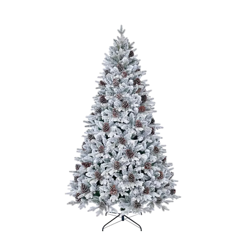 Albero di natale artificiale di 180 cm con neve e pigne Södertälje