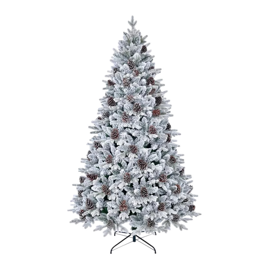 Albero di natale artificiale di 210 cm con neve e pigne Täby