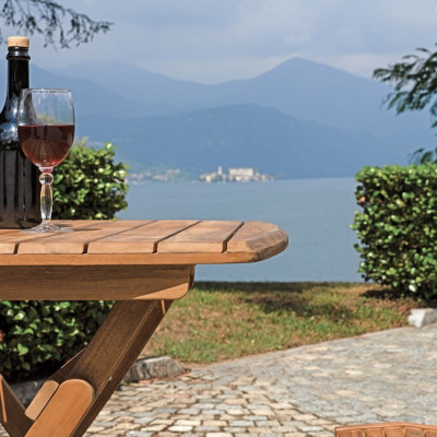 Tavolo pieghevole da giardino per esterno in legno quadrato 80x80 cm Foldwood