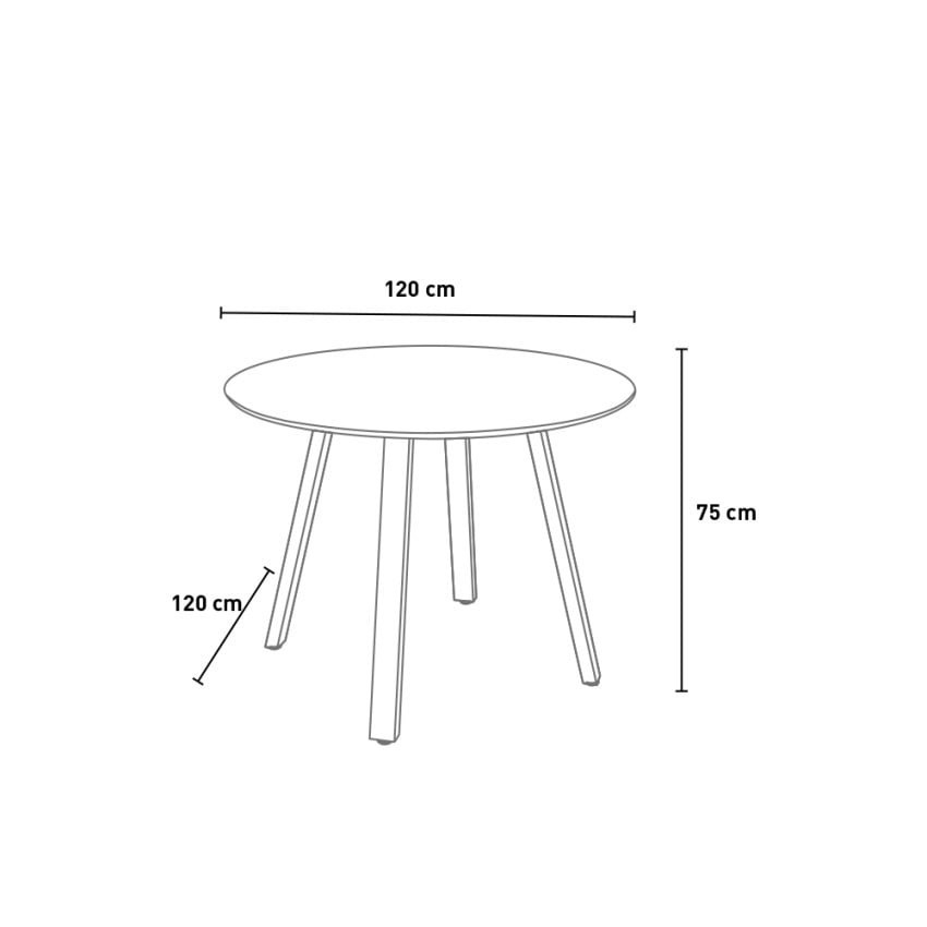 Tavolo da giardino rotondo Ø 120 cm design moderno antracite Roundy