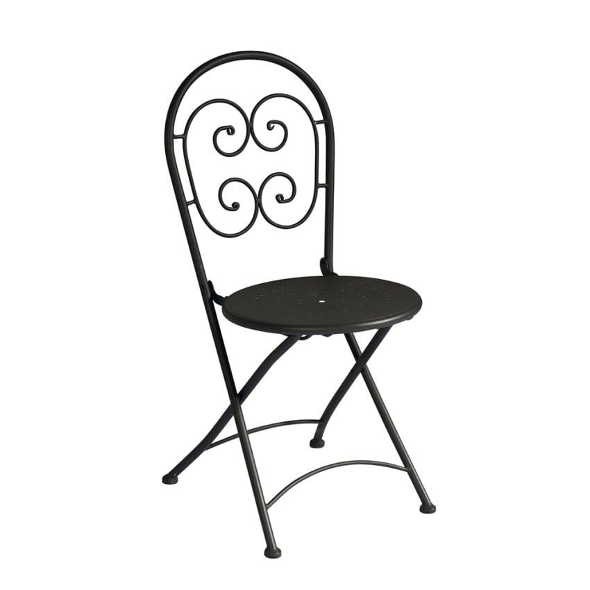 Set di 2 sedie pieghevoli in ferro per giardino stile bistrot Bistro