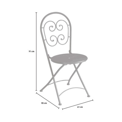 Set di 2 sedie pieghevoli in ferro per giardino stile bistrot Bistro