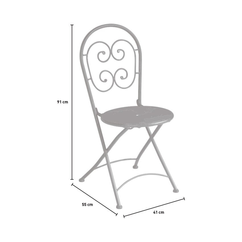 Set di 2 sedie pieghevoli in ferro per giardino stile bistrot Bistro