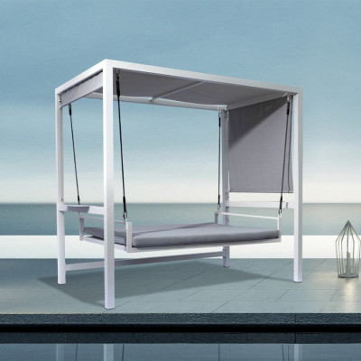 Dondolo da giardino 3 posti con baldacchino in alluminio SkySwing