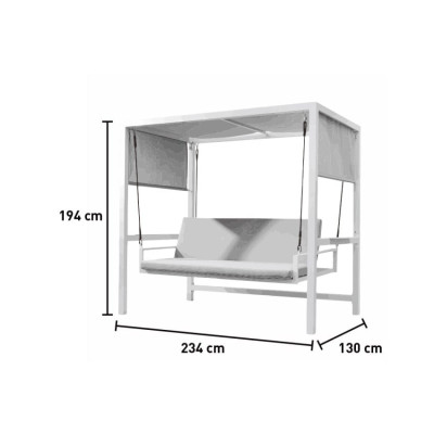 Dondolo da giardino 3 posti con baldacchino in alluminio SkySwing