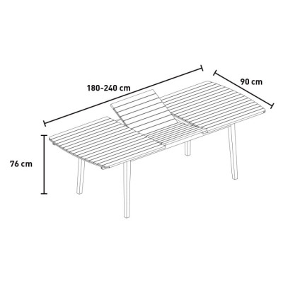 Tavolo da giardino allungabile in legno 180-240 cm WoodExpand