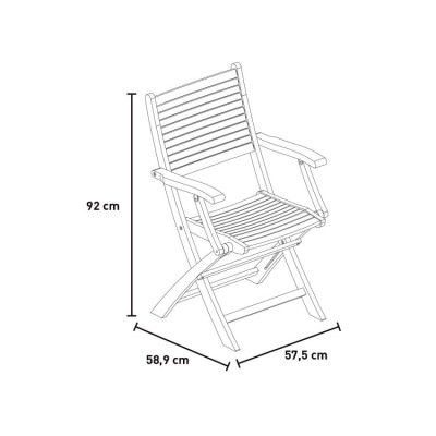Sedia in legno da giardino pieghevole con braccioli esterno Armwood
