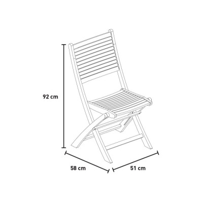 Sedia in legno pieghevole per giardino, balcone e terrazza Balco