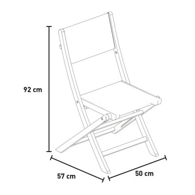Sedia pieghevole in legno con seduta in tela bianca per giardino Tela