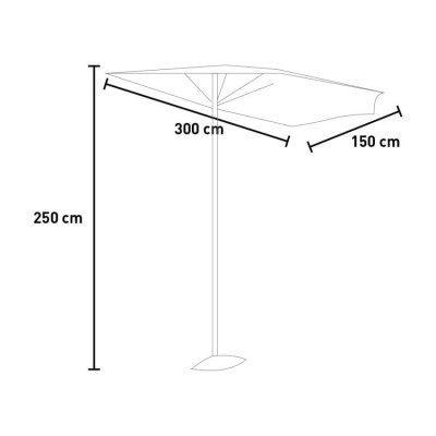 Ombrellone a parete per terrazza giardino bar 3x1,5 m WallSun