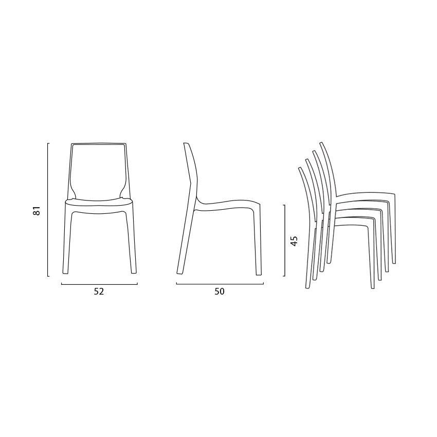 18 sedie da esterno impilabili robuste comode design Salvia