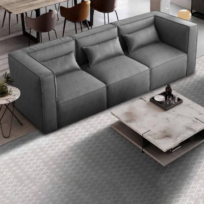 Divano modulare 3 posti confortevole e moderno in tessuto Magnolia