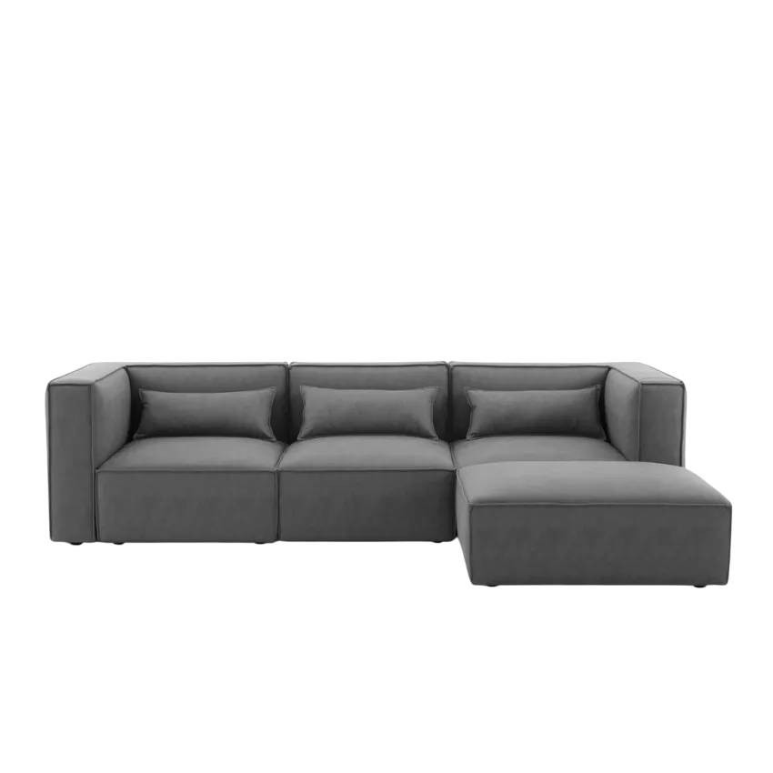 Divano 3 posti modulare moderno tessuto chaise longue Ginkgo biloba
