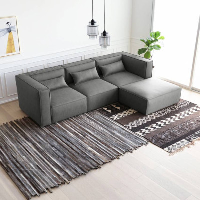 Divano 3 posti modulare moderno tessuto chaise longue Ginkgo biloba