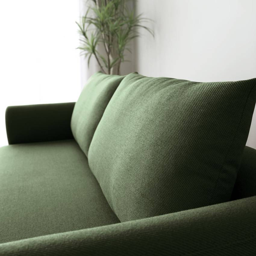 Divano 3 posti in tessuto stile nordico moderno verde Bonsai Kauri