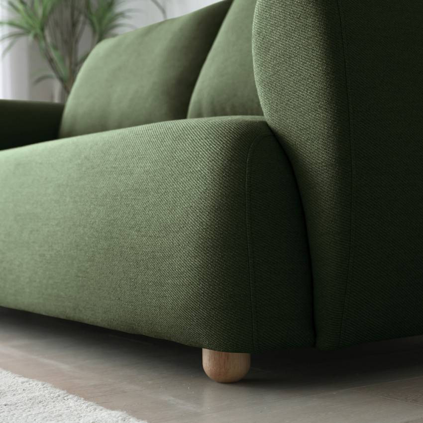 Divano 3 posti in tessuto stile nordico moderno verde Bonsai Kauri