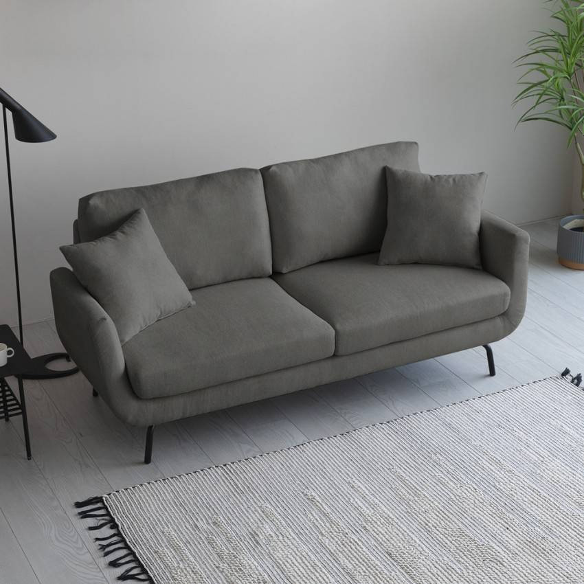 Divano a 3 posti moderno stile nordico in tessuto grigio Palo borracho
