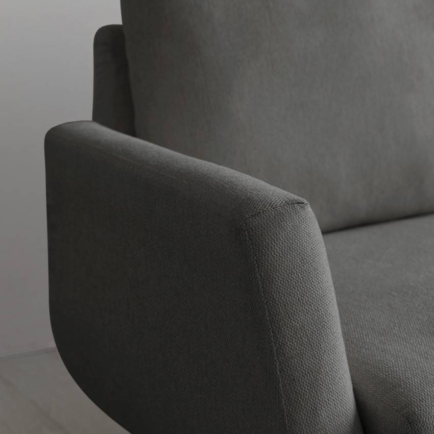 Divano a 3 posti moderno stile nordico in tessuto grigio Palo borracho
