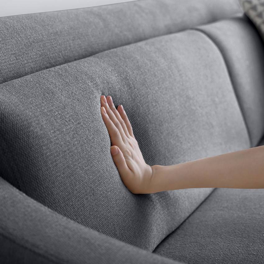 Divano 3 posti confortevole design piedi metallo tessuto nero Dracena