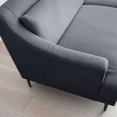 Divano 3 posti confortevole design piedi metallo tessuto nero Dracena
