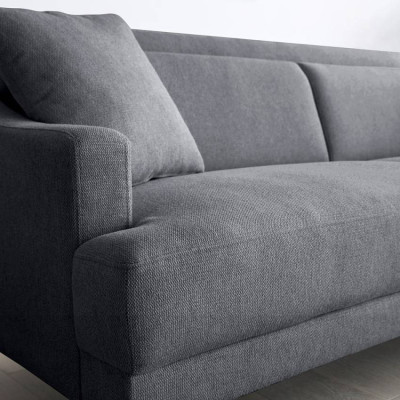Divano 3 posti confortevole design piedi metallo tessuto nero Dracena
