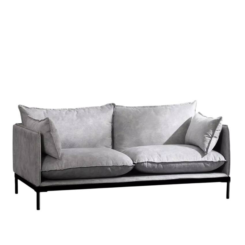 Divano 2 posti imbottito in tessuto grigio design moderno Araucaria