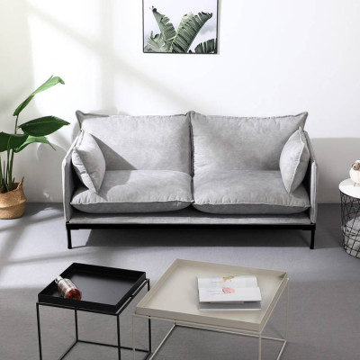 Divano 2 posti imbottito in tessuto grigio design moderno Araucaria