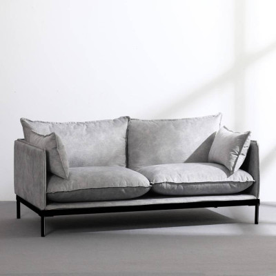 Divano 2 posti imbottito in tessuto grigio design moderno Araucaria