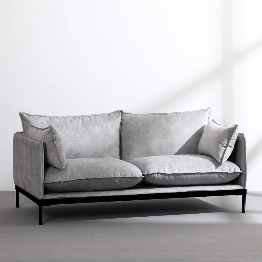 Divano 2 posti imbottito in tessuto grigio design moderno Araucaria