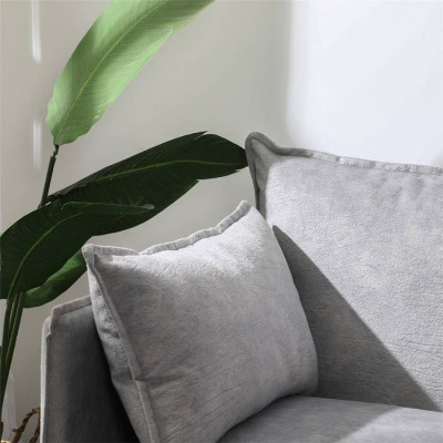 Divano 2 posti imbottito in tessuto grigio design moderno Araucaria