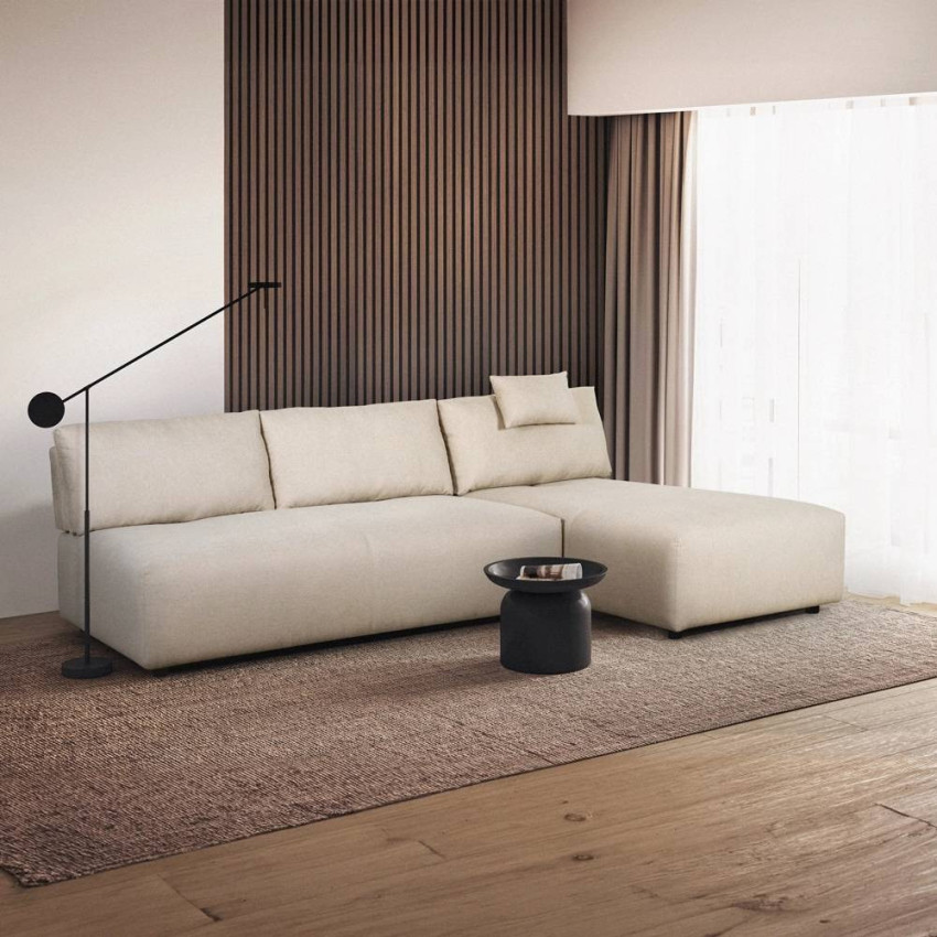 Divano ad angolo modulare 3 posti beige chaise longue Pino marittimo