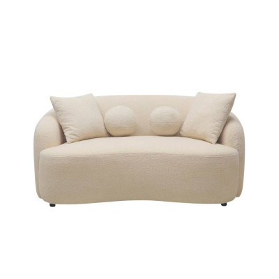 Divano fisso 2 posti tessuto bouclé design moderno Abete di Douglas