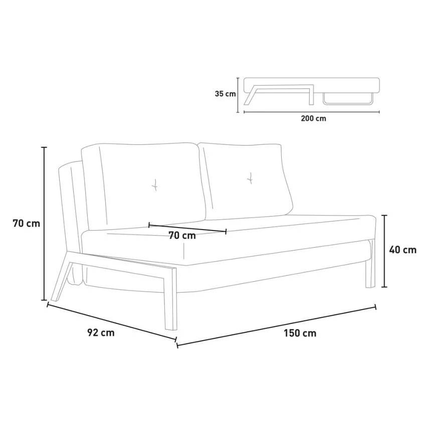 Divano letto 2 posti in tessuto design moderno per soggiorno Tamerice