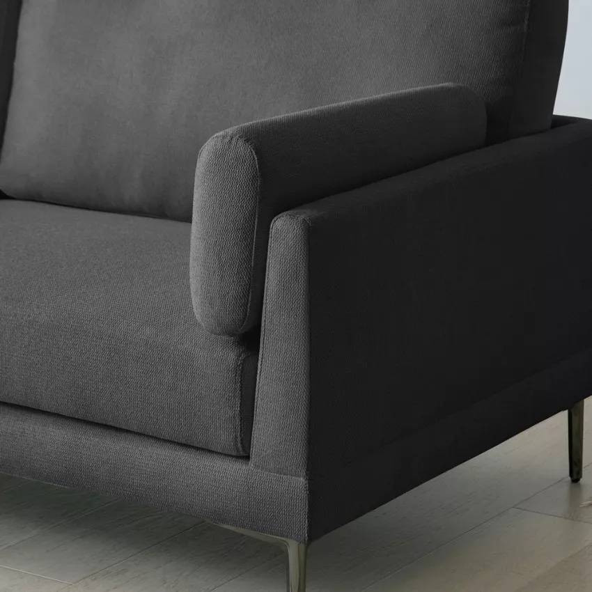 Divano 3 posti in tessuto soggiorno piedi in metallo design Sequoia