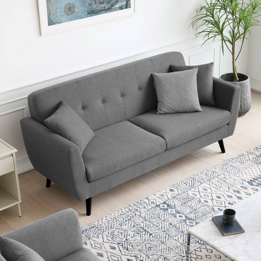 Divano 3 posti da salotto design moderno nordico resistente Albizia