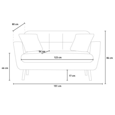 Divano 2 posti stile nordico imbottito elegante moderno Erythrina