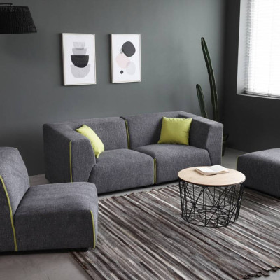 Divano modulare 3 posti in tessuto stile moderno chaise longue Olmo