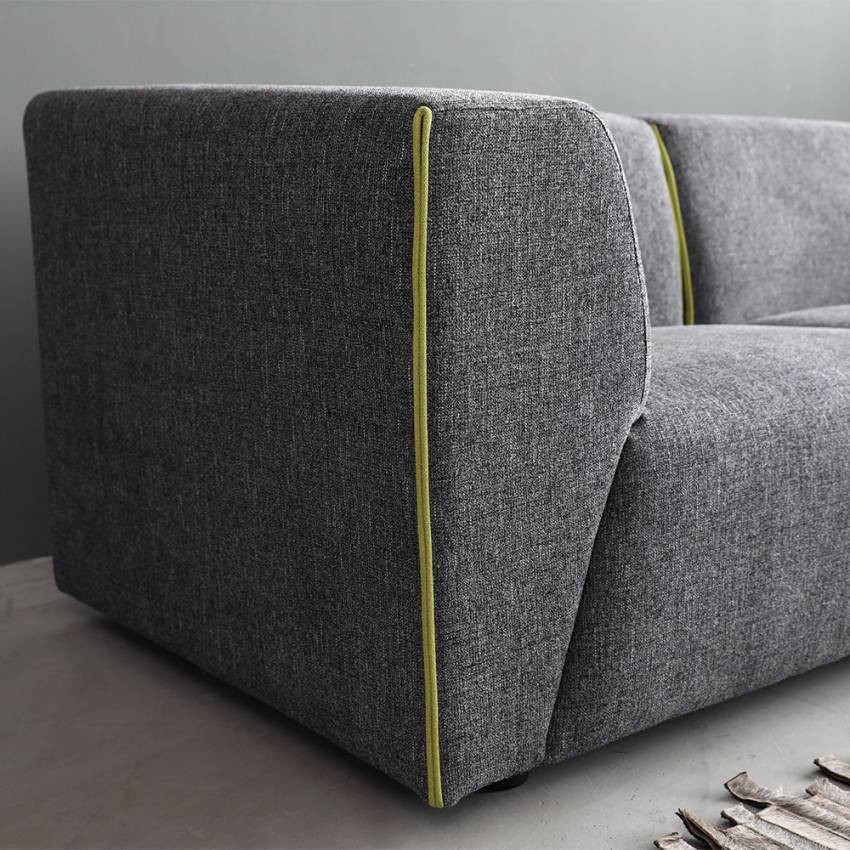 Divano modulare 3 posti in tessuto stile moderno chaise longue Olmo