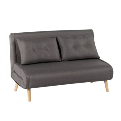 Divano letto 2 posti stile scandinavo in tessuto Noce