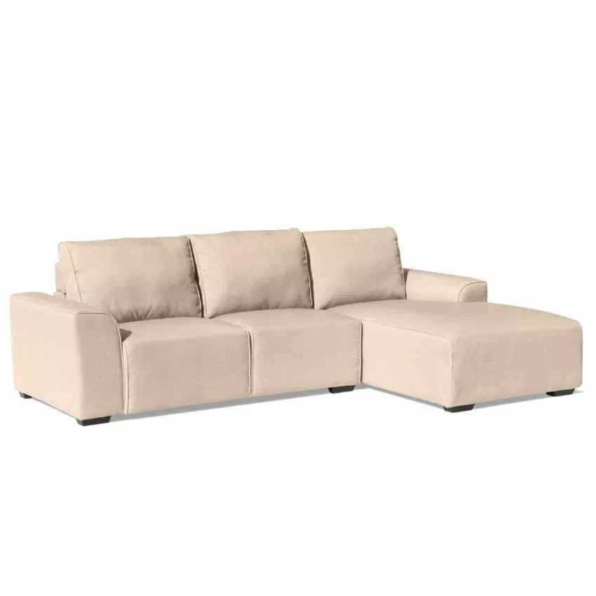 Divano ad angolo destro chaise longue 3 posti tessuto Ginkgo biloba