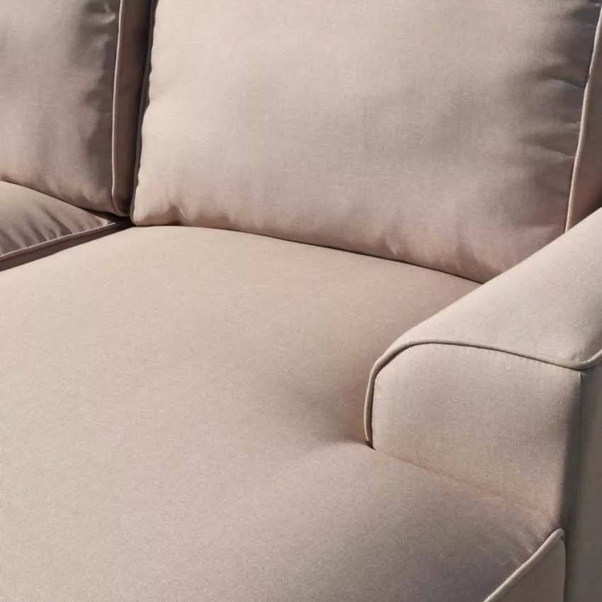 Divano ad angolo destro chaise longue 3 posti tessuto Ginkgo biloba