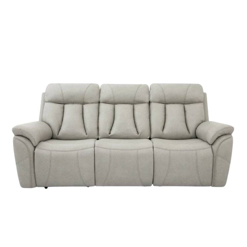 Divano relax elettrico 3 posti schienale reclinabile 2 USB Ippocastano